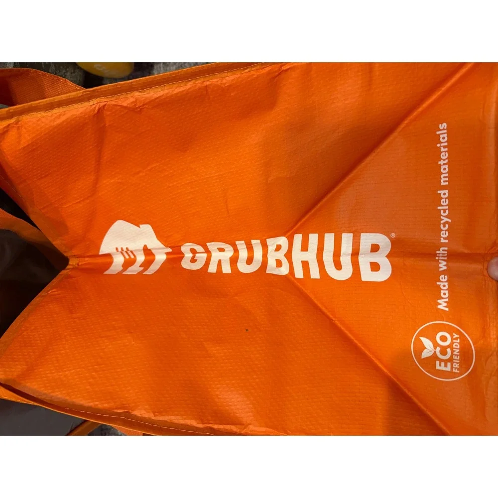 Grubhub Insulated Delivery Bag Unisex OS Orange Thermal Reusable Food Tote Eco
